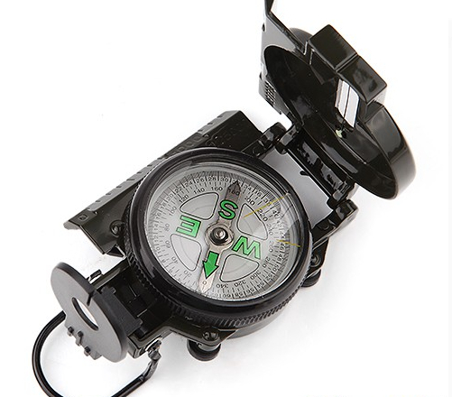 Portable Marching Lensatic Compass for Aiming On Land and Water Army Green - Click Image to Close